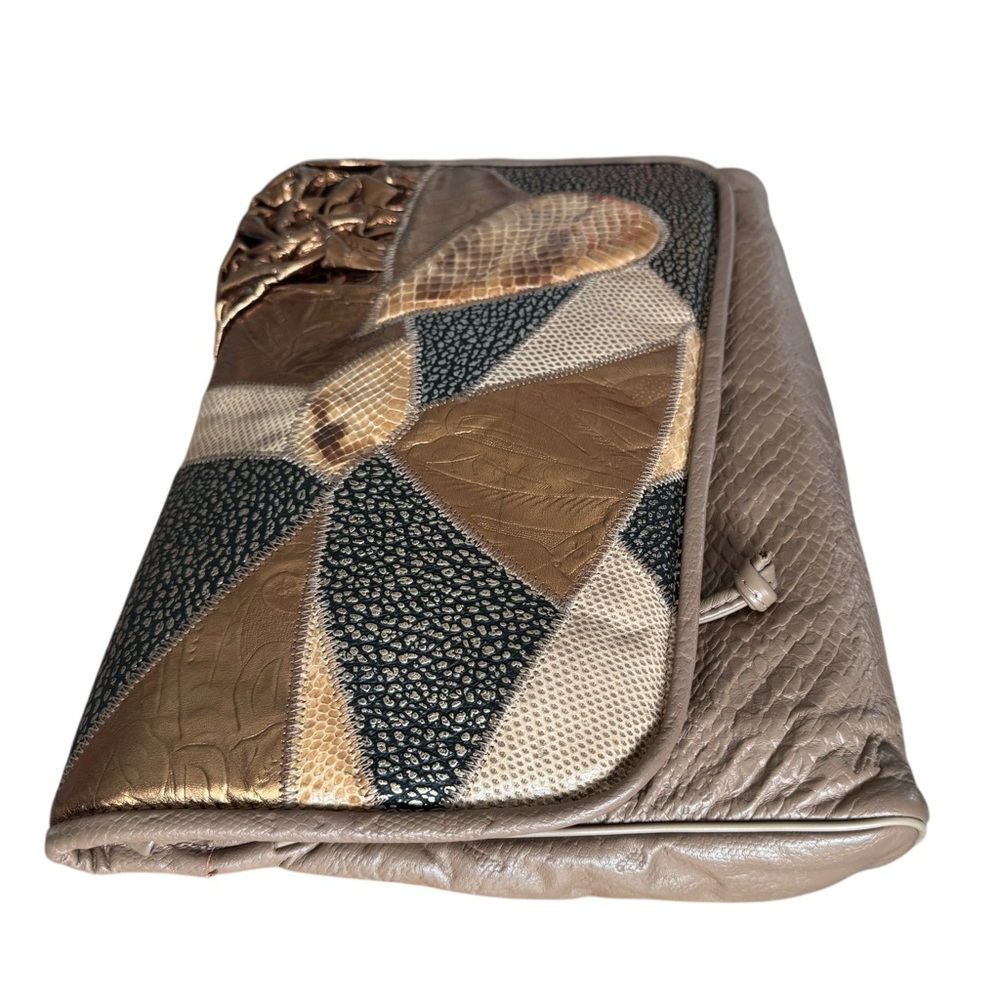 Large Patchwork Leather Clutch by Pinky - Picture 2 of 7